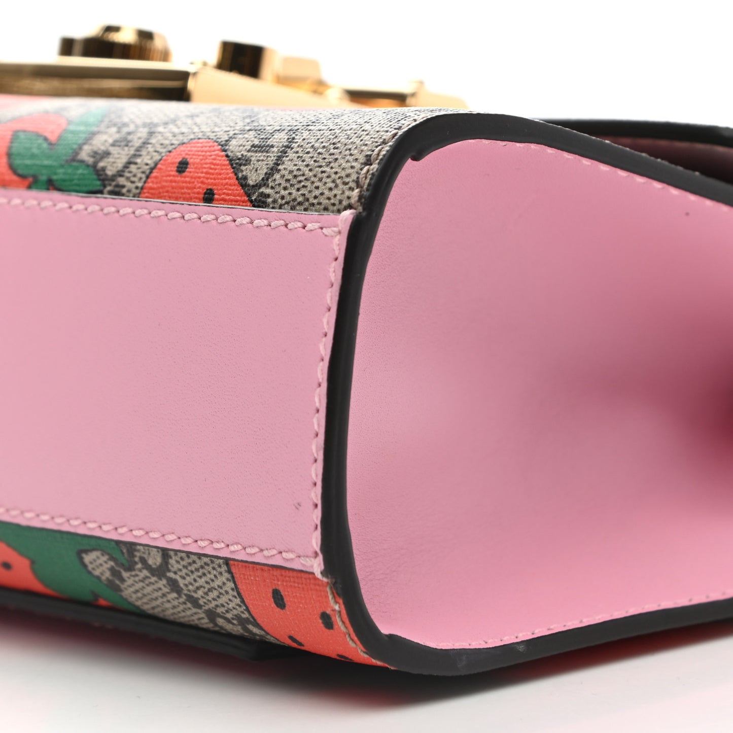 GG Supreme Monogram Strawberry Small Padlock Shoulder Bag