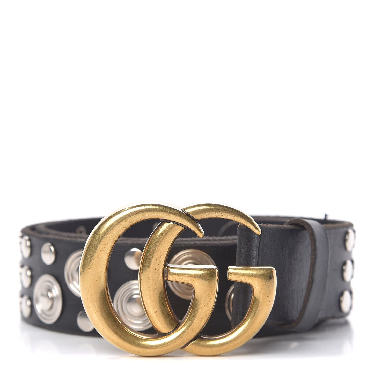 Calfskin Studded Double G 40mm Belt 90 36 Black