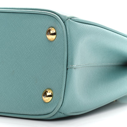 Prada Saffiano Lux Mini Galleria Double Zip Tote Anice 10 of 14