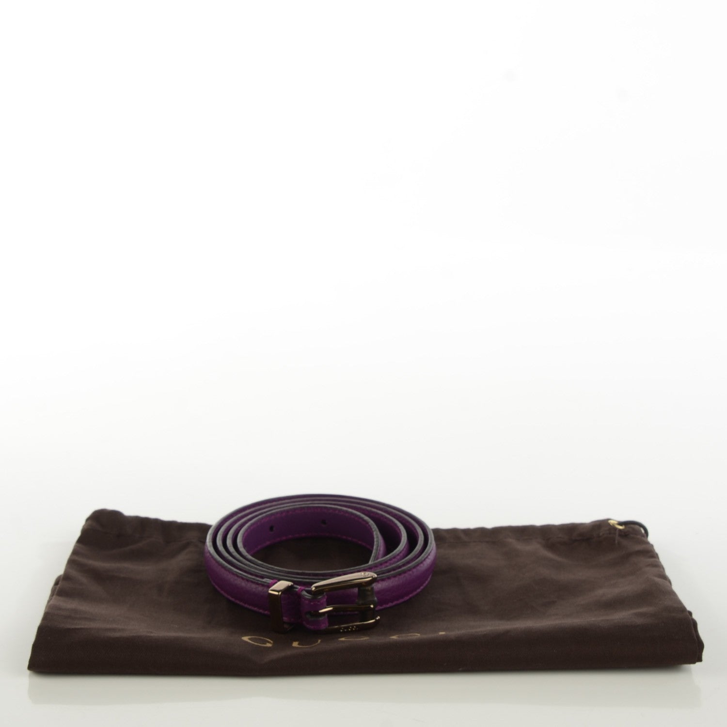 Gucci Calfskin Bamboo Buckle Skinny Belt Purple 4 of 8