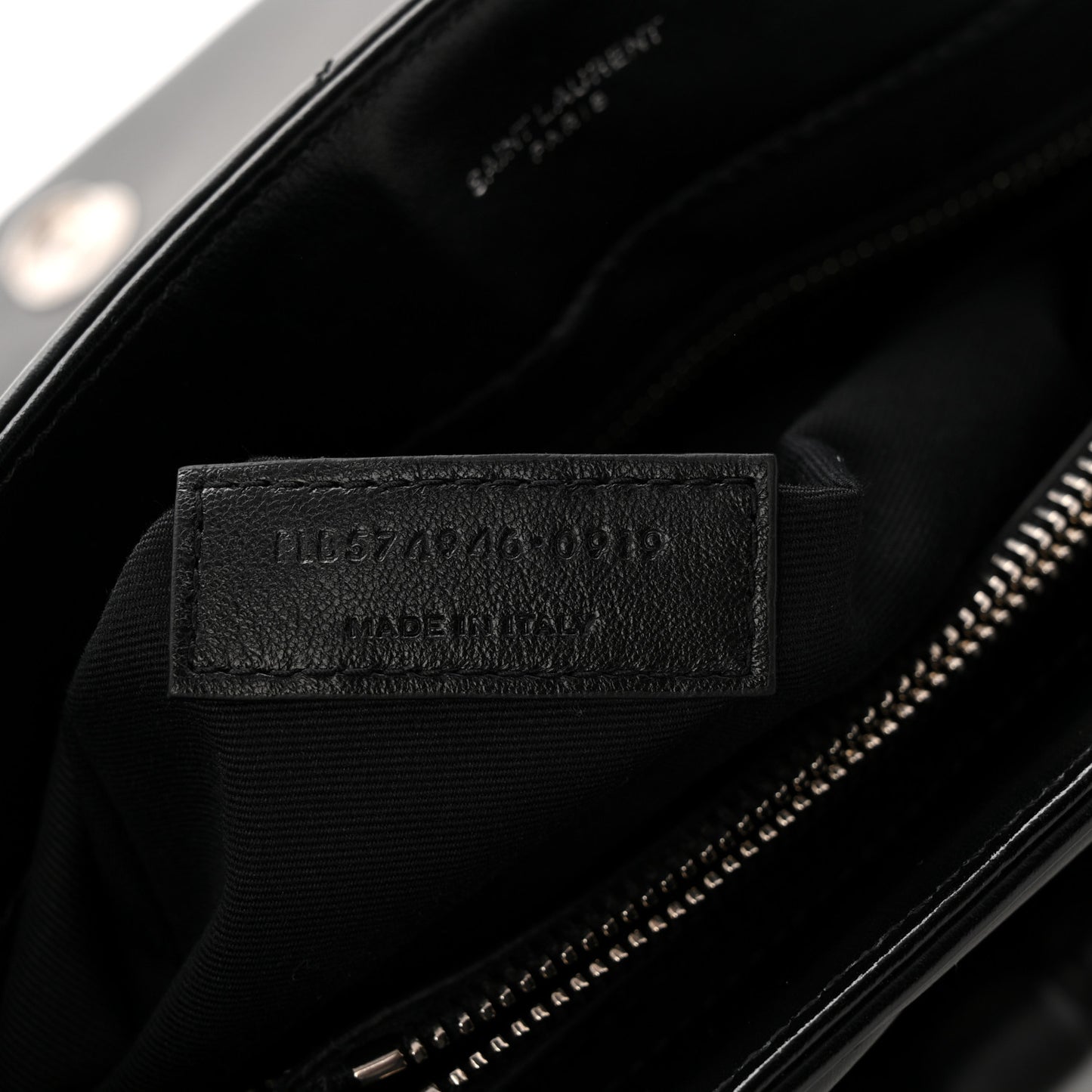 Calfskin Y Quilted Monogram Medium Loulou Chain Satchel Black