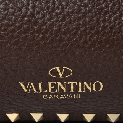 Valentino Garavani Pebbled Calfskin Medium Rockstud Tote Cacao 9 of 10