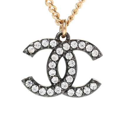 Chanel Crystal CC Pendant Necklace Gold 3 of 4