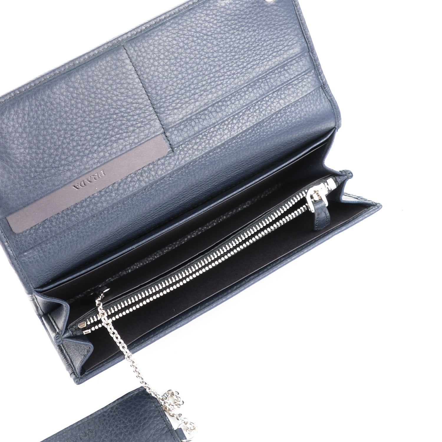 Prada Vitello Phenix Continental Flap Wallet Baltico 6 of 8