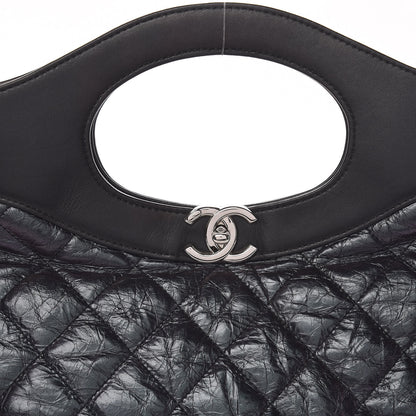 Chanel Aged Calfskin Quilted Large 31 Shopping Bag Black 10 of 10