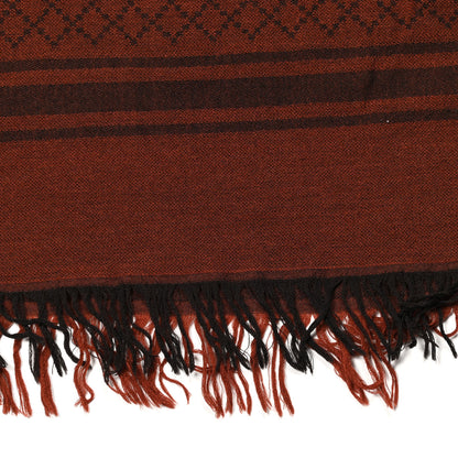 Gucci Wool Silk Fox Fur Monogram Shawl Scarf Orange Brown 4 of 6