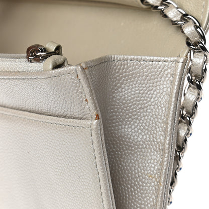 Chanel Caviar Sevruga Wallet on Chain WOC Silver 10 of 11