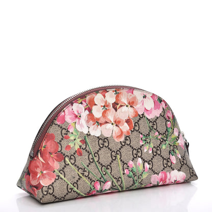 Gucci GG Supreme Monogram Blooms Large Pouch Cosmetic Case Beige Multicolor Dry Rose 3 of 12