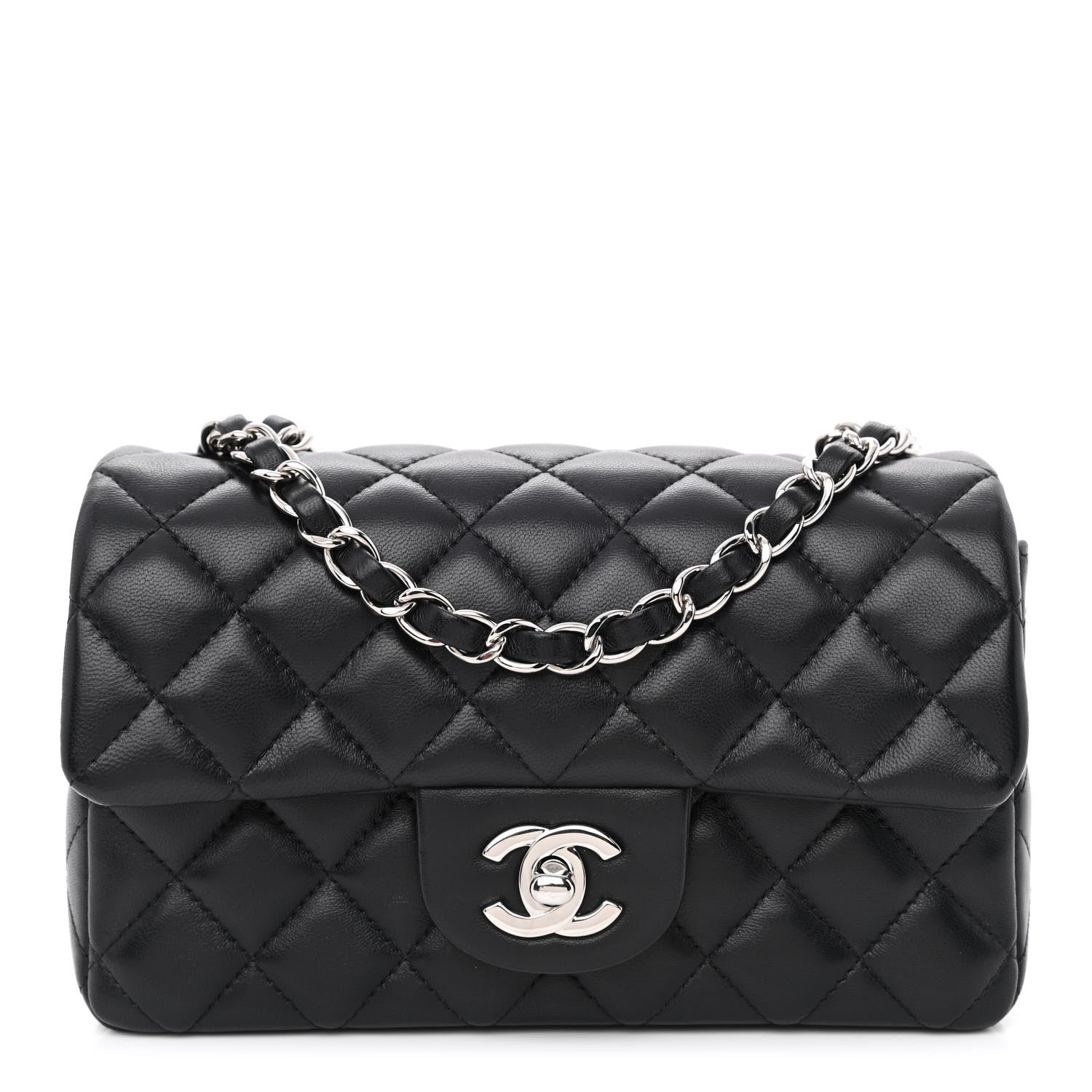 Chanel Lambskin Quilted Mini Rectangular Flap Black 1 of 11