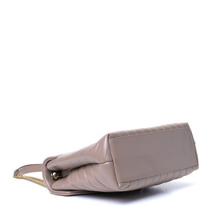Saint Laurent Calfskin Y Quilted Monogram Medium Loulou Chain Satchel Dark Beige 3 of 5