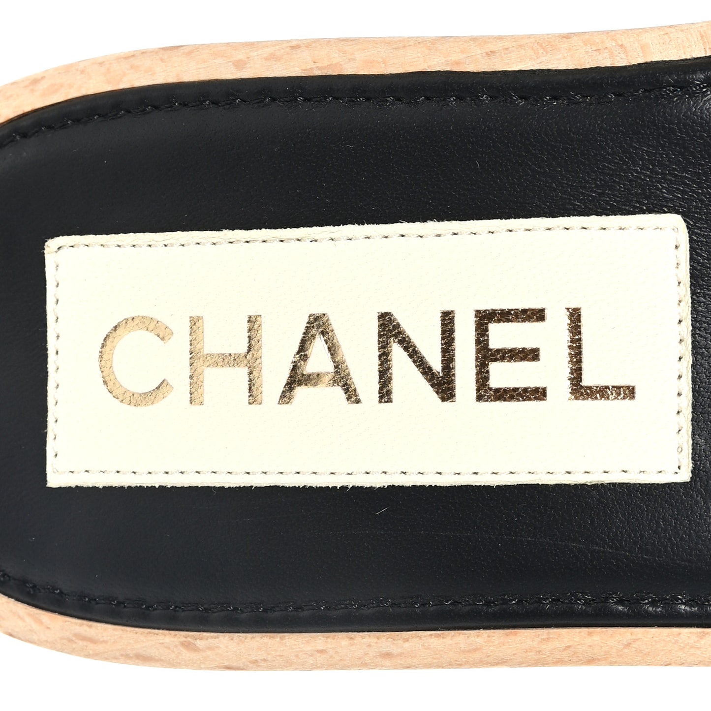 Lambskin Quilted CC Wedge Sandals 39 Black