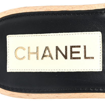 Chanel Lambskin Quilted CC Wedge Sandals 39 Black 8 of 8