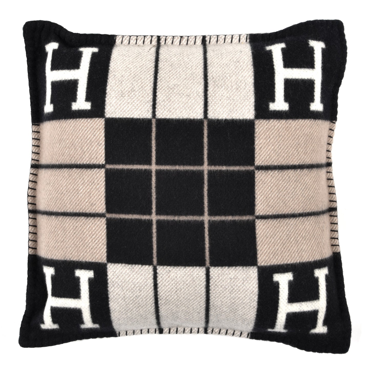 Wool Cashmere Avalon III Pillow PM Ecru Black