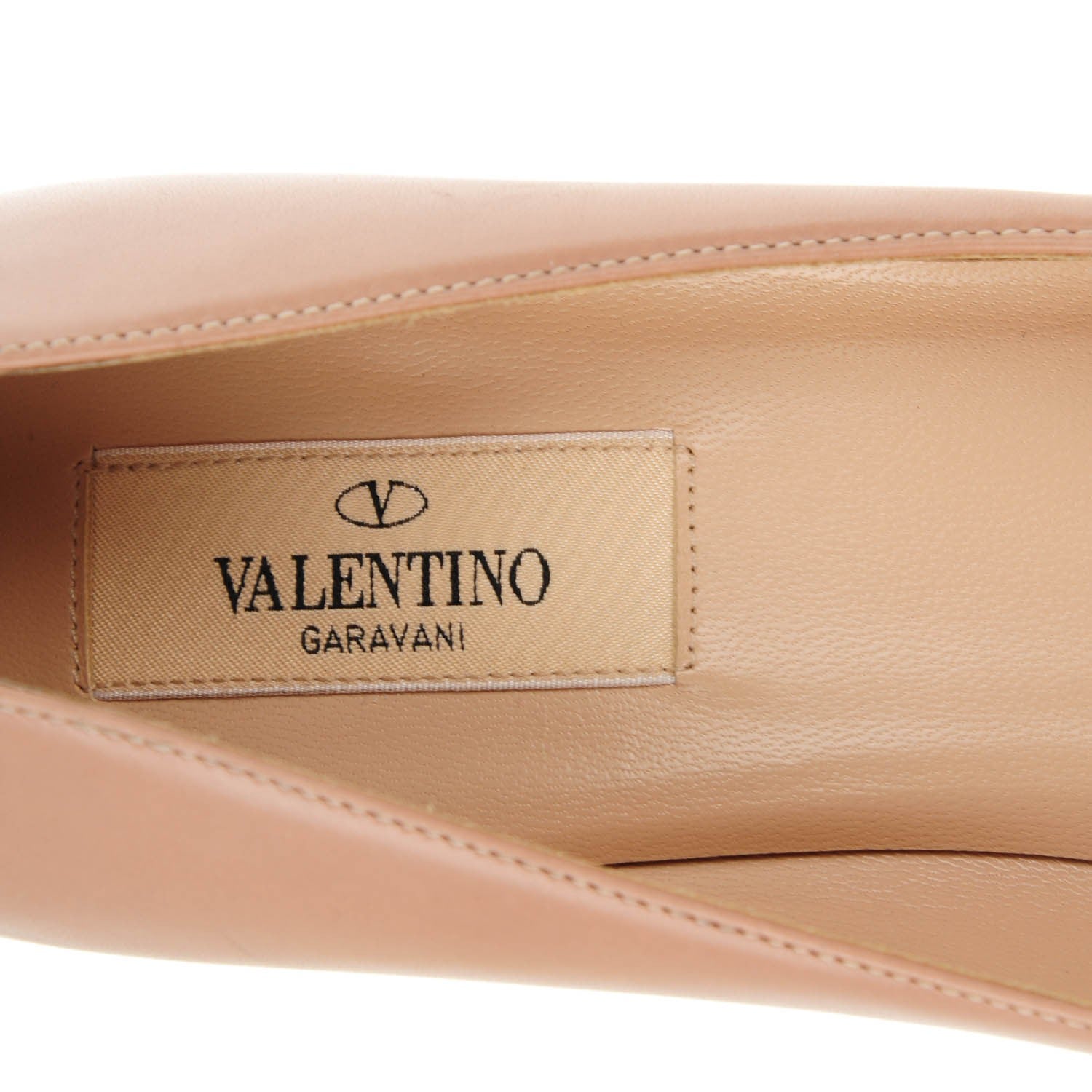 Valentino Garavani Calfskin Soul Rockstud Platform Pumps 37.5 Beige 7 of 7