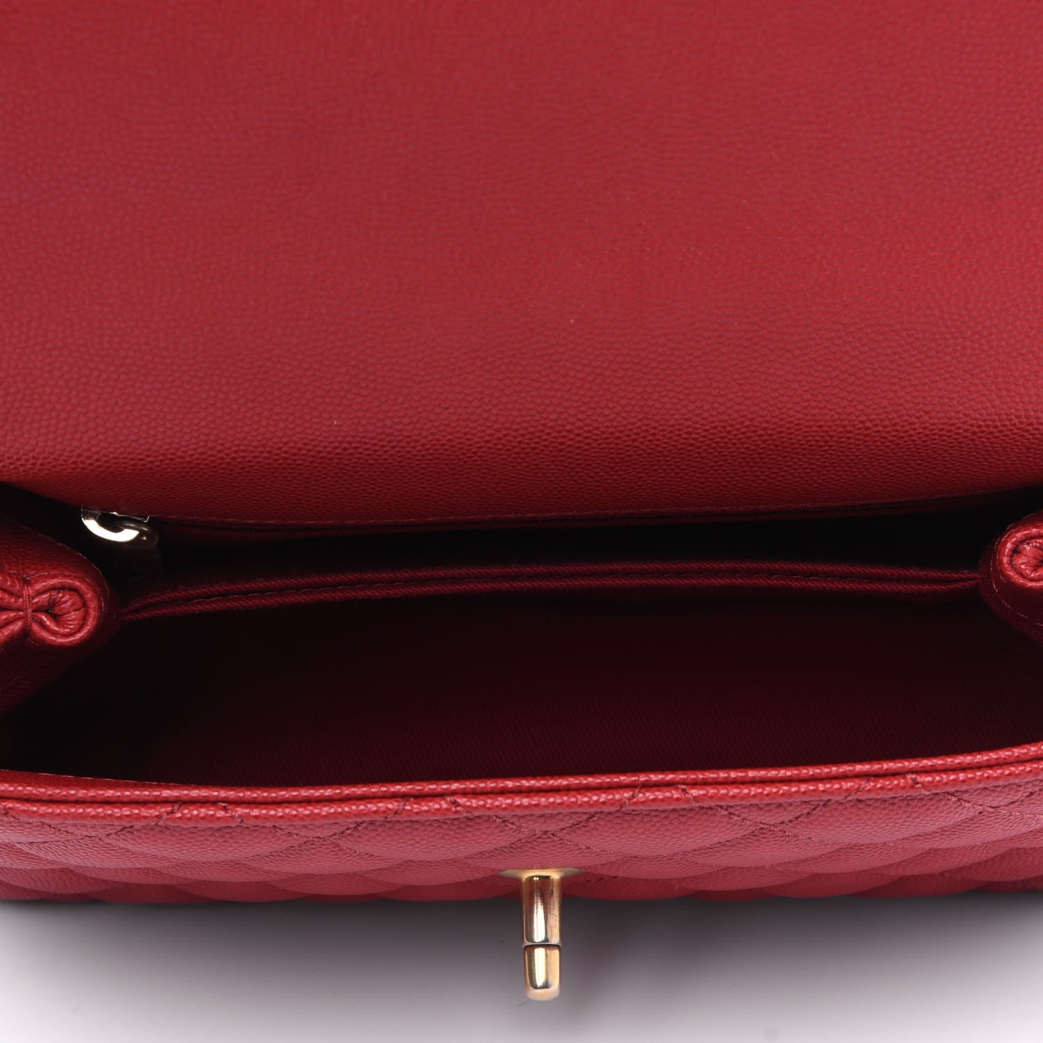 Chanel Caviar Lizard Embossed Quilted Mini Coco Handle Flap Red 4 of 19