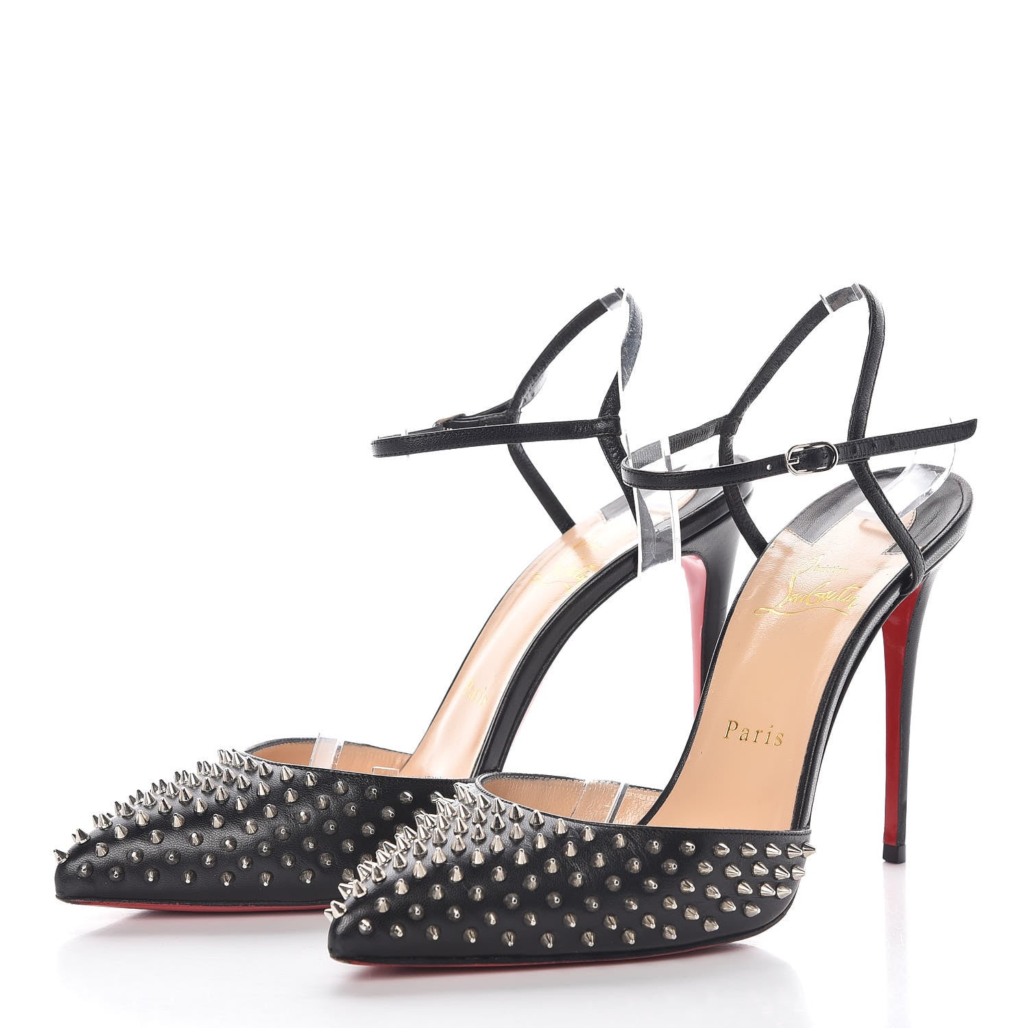 Christian Louboutin Kid Baila Spike 100 Pumps 38.5 Black 3 of 7