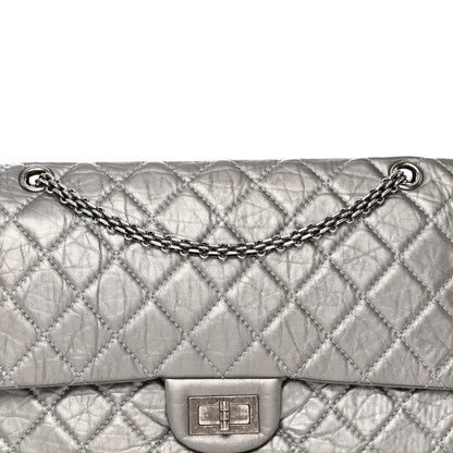 Chanel Metallic Aged Calfskin Quilted 2.55 Reissue 227 Flap Dark Silver 8 of 12
