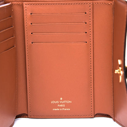 Louis Vuitton Monogram Flower Lock Compact Wallet Caramel 5 of 10