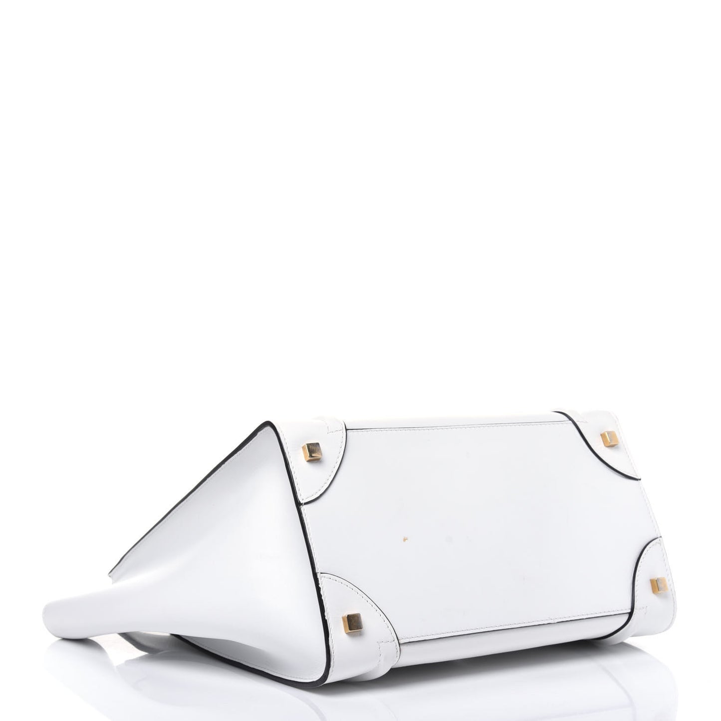 Satin Calfskin Mini Bi-Color Luggage White Black