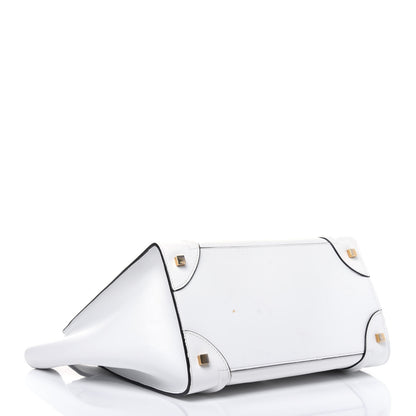 Celine Satin Calfskin Mini Bi-Color Luggage White Black 4 of 16