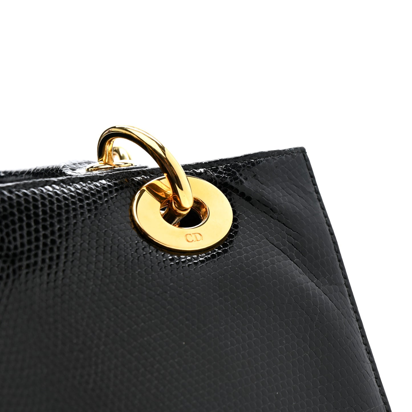Lizard Medium Lady Dior Black