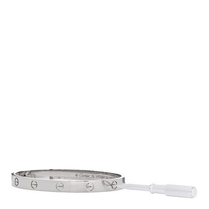 Cartier 18K White Gold LOVE Bracelet 18 3 of 9