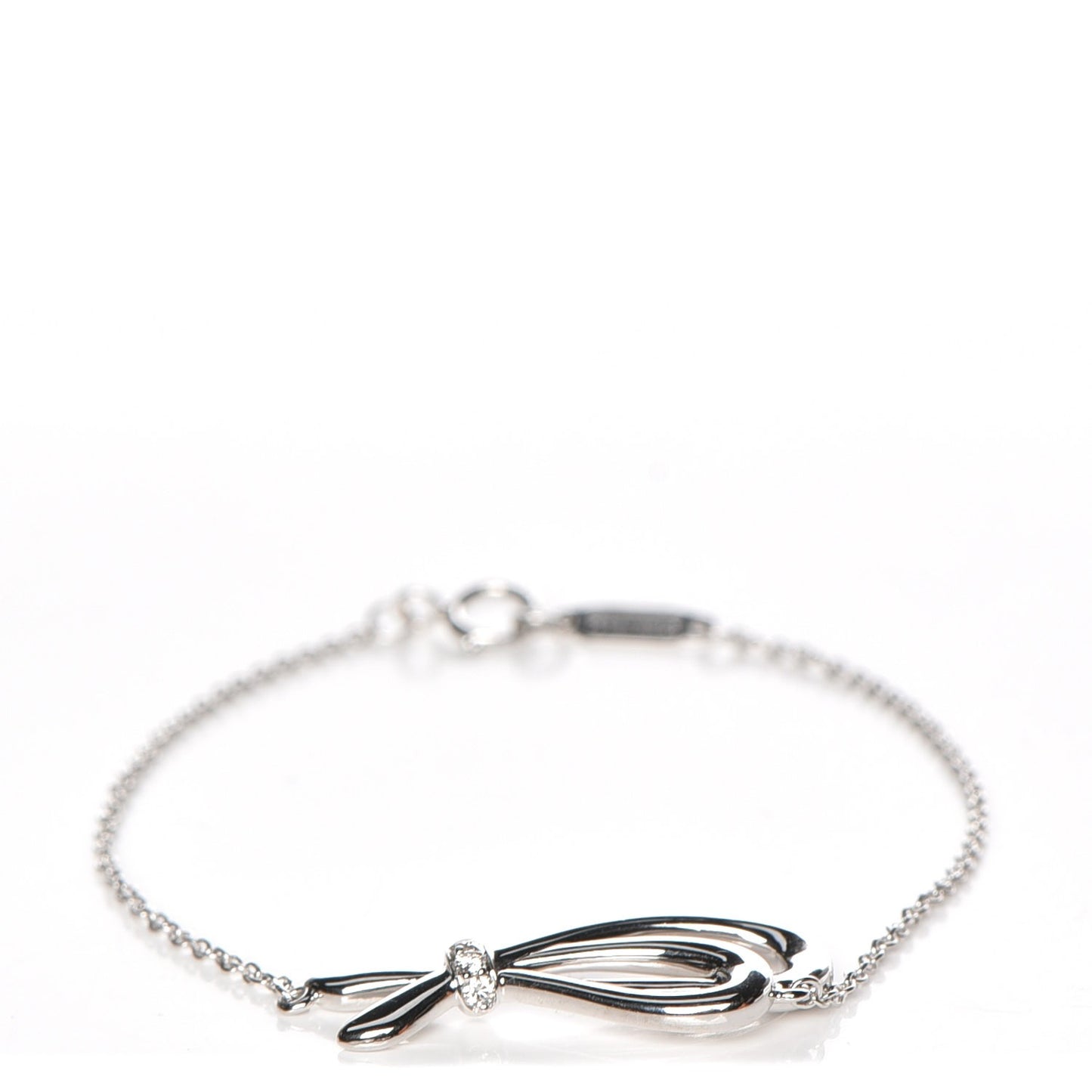 18K White Gold Diamond Bow Bracelet