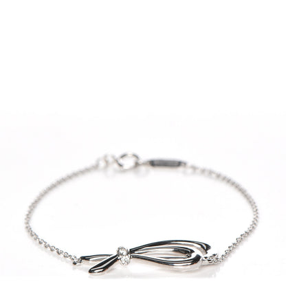 Tiffany 18K White Gold Diamond Bow Bracelet 1 of 6