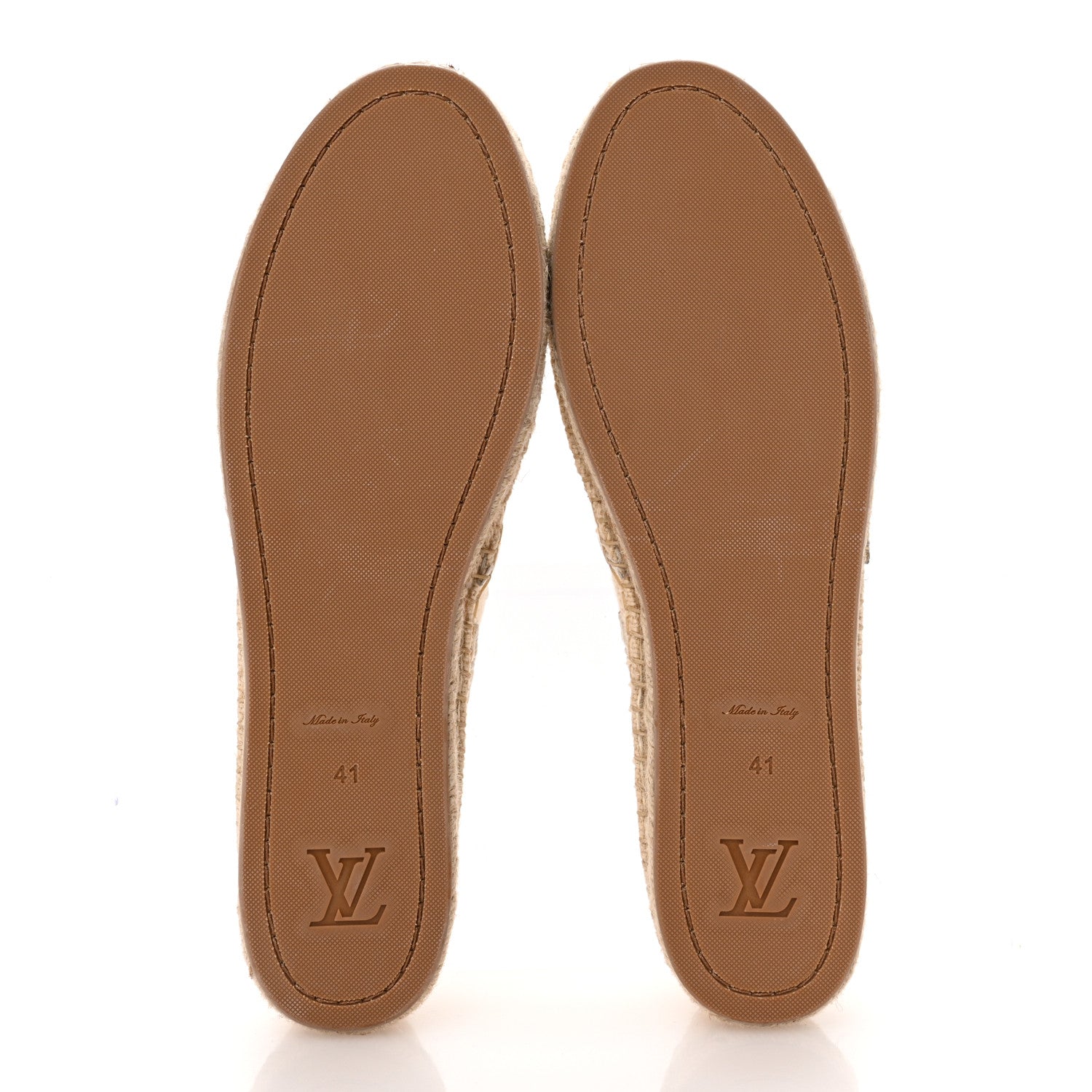 Louis Vuitton Cotton Monogram Embroidered Starboard Espadrille Flats 41 Beige White 6 of 10