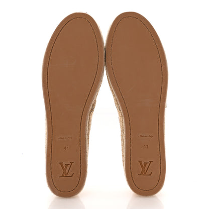 Louis Vuitton Cotton Monogram Embroidered Starboard Espadrille Flats 41 Beige White 6 of 10