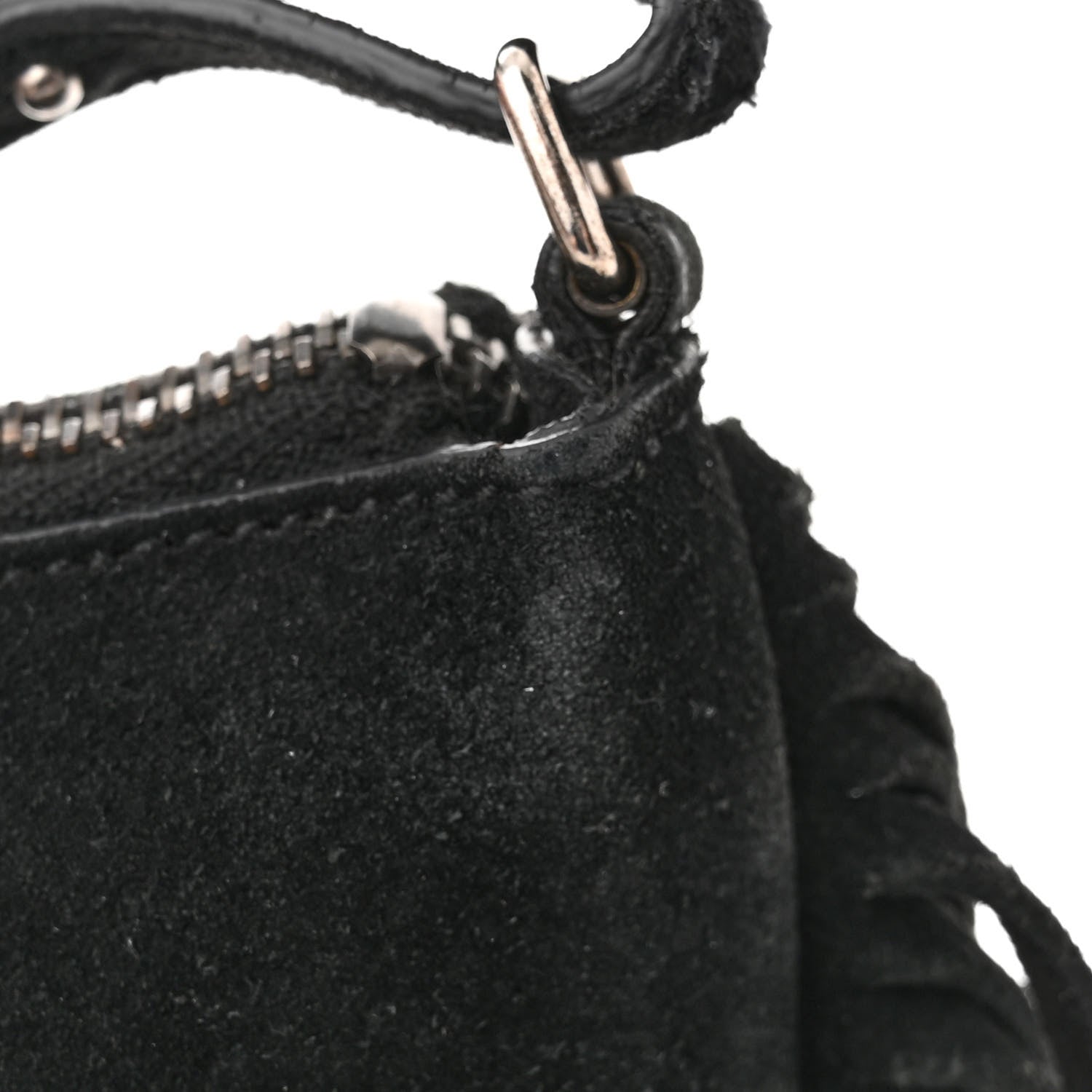 Saint Laurent SAINT LAURENT Suede Calfskin Small Fringe Crossbody Bag Black 12 of 15