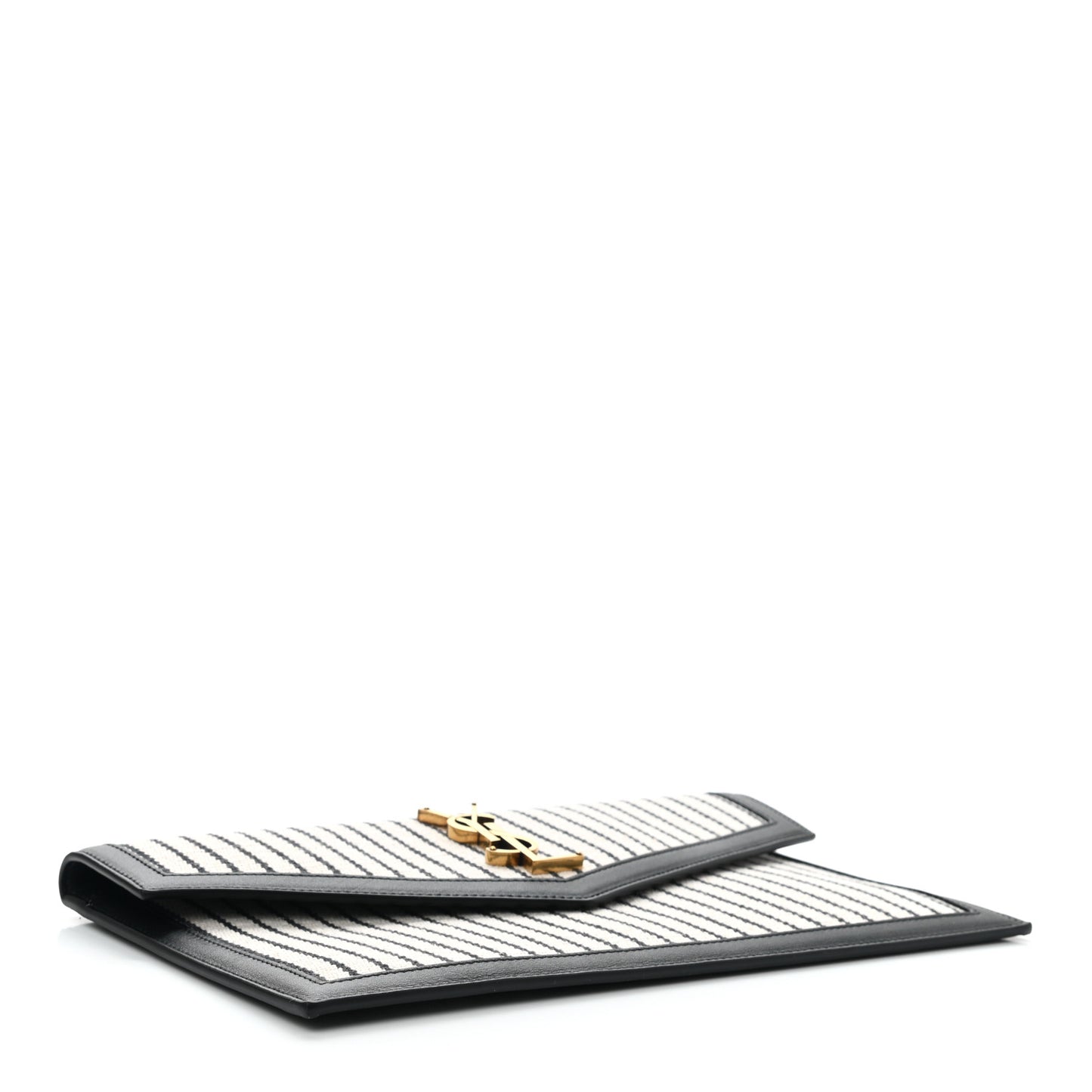 Canvas Striped Uptown Pouch Beige Black