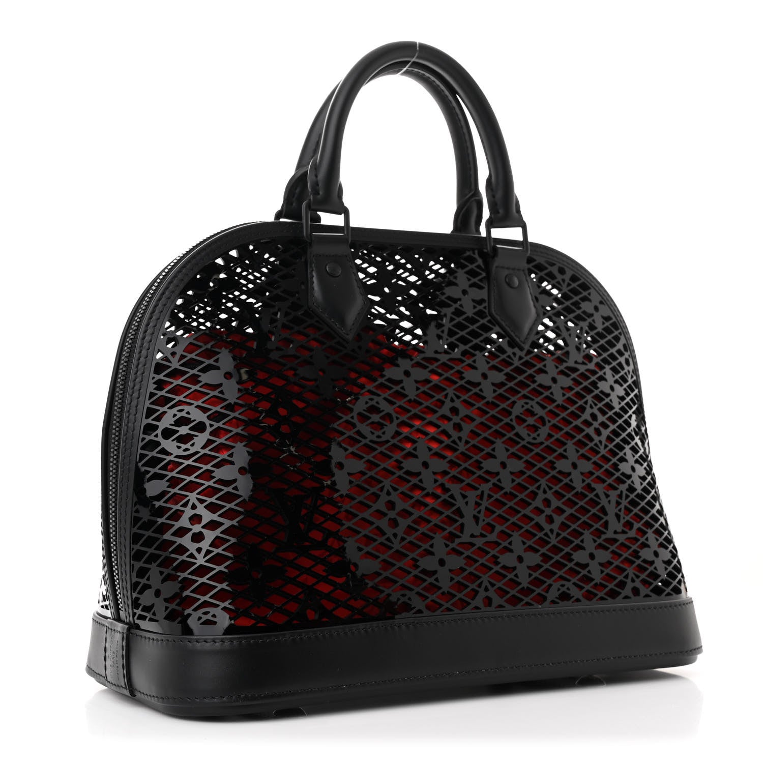 Louis Vuitton Patent Calfskin Laced Monogram Alma PM Black 3 of 10