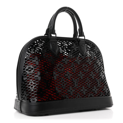 Louis Vuitton Patent Calfskin Laced Monogram Alma PM Black 3 of 10
