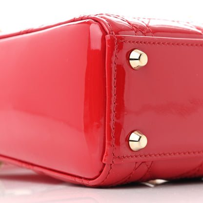 Christian Dior Patent Cannage Mini Lady Dior Red 9 of 13