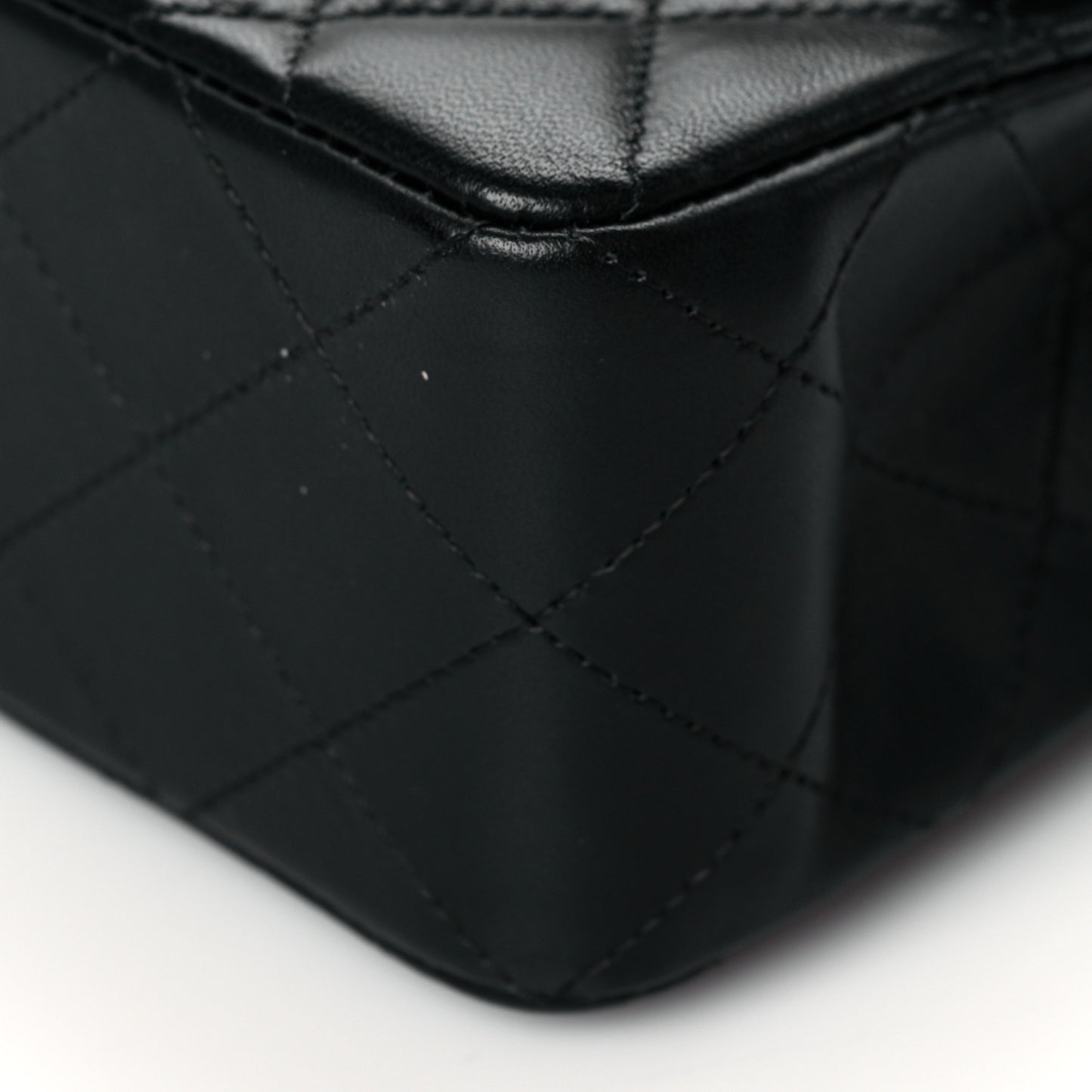 Lambskin Quilted Small Double Flap Black