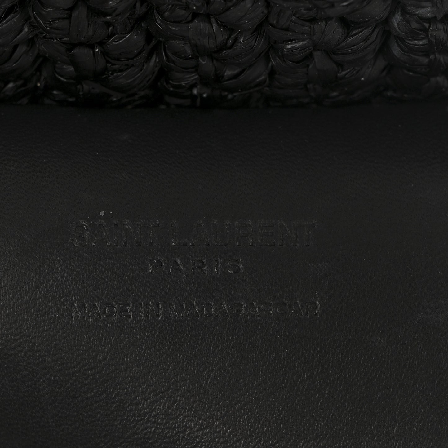 Raffia Calfskin Oxalis Shoulder Bag Black