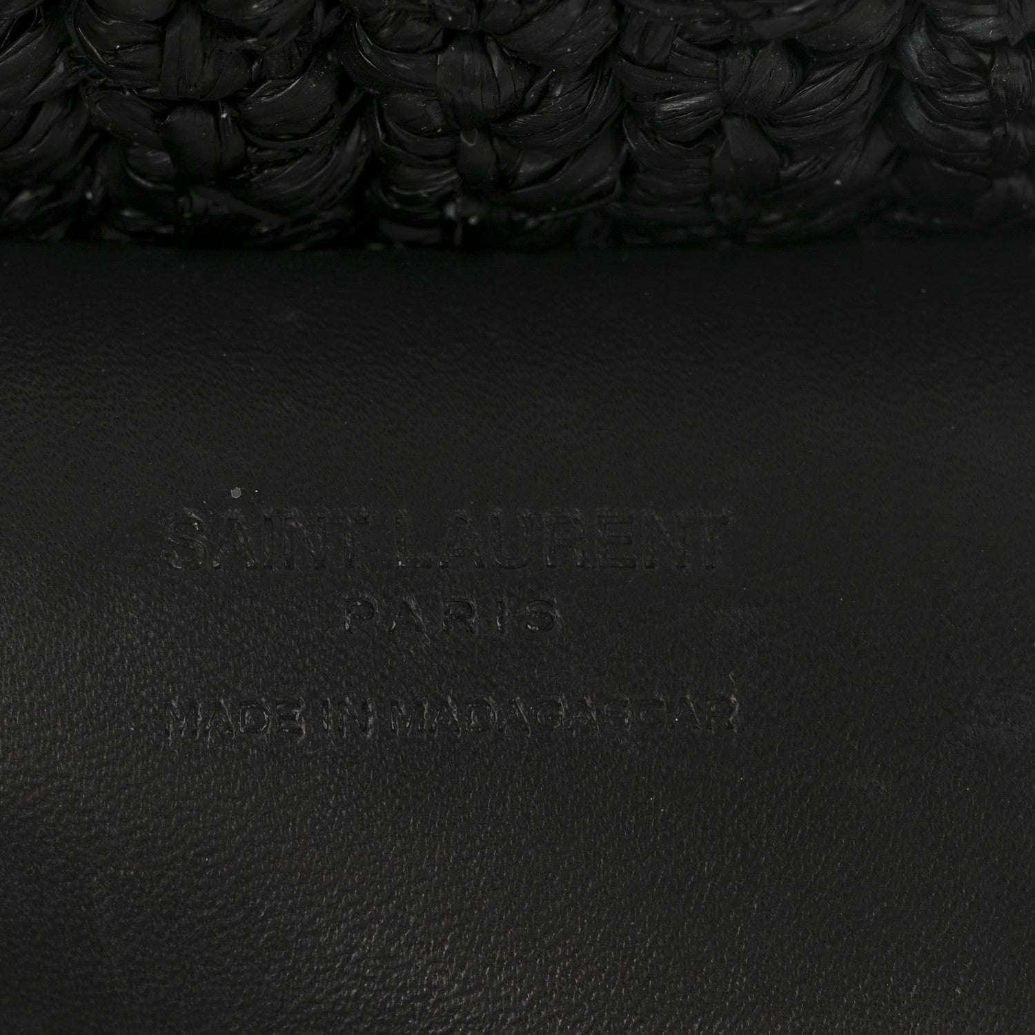 Saint Laurent Raffia Calfskin Oxalis Shoulder Bag Black 6 of 10