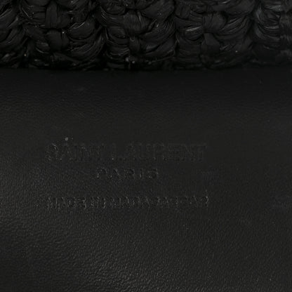 Saint Laurent Raffia Calfskin Oxalis Shoulder Bag Black 6 of 10