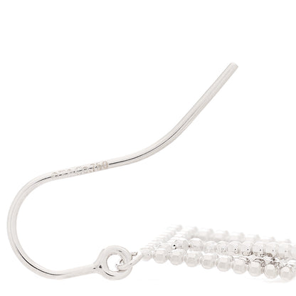 Tiffany 18K White Gold Double Beaded Square Drop Earrings 3 of 4