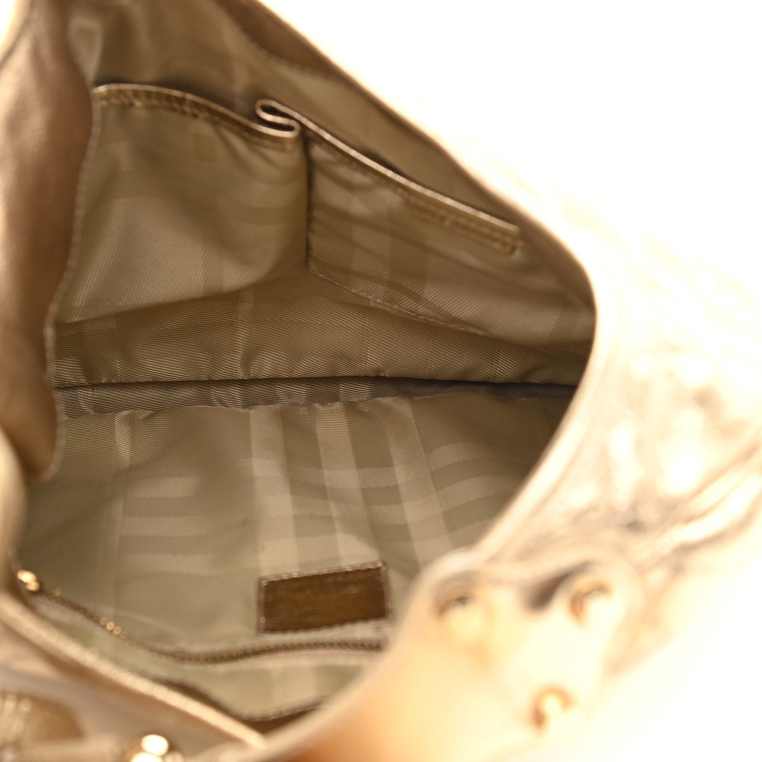Burberry Metallic Calfskin Quilted Hoxton Hobo Gold 8 of 13