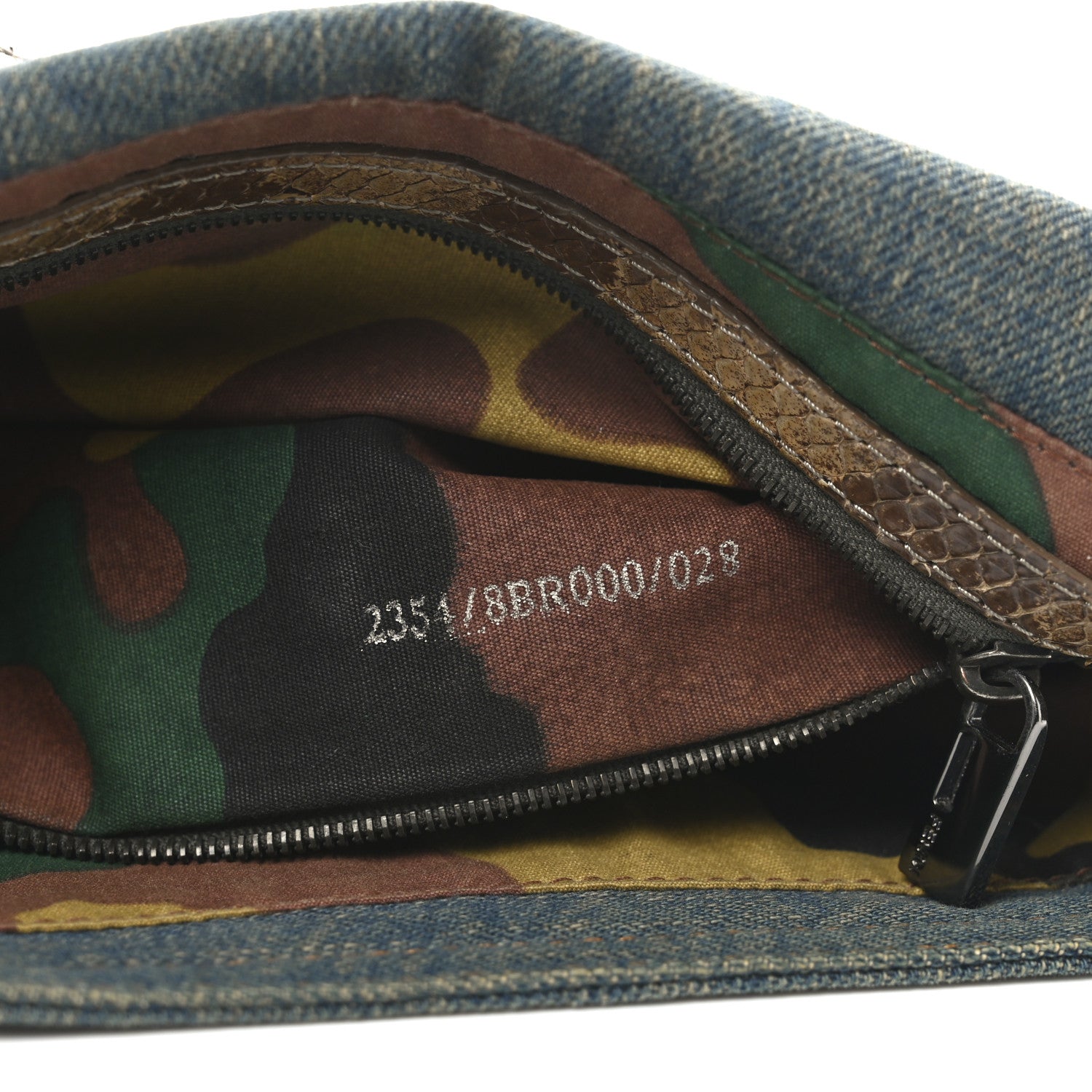 Fendi Denim Snakeskin Baguette Blue 7 of 10