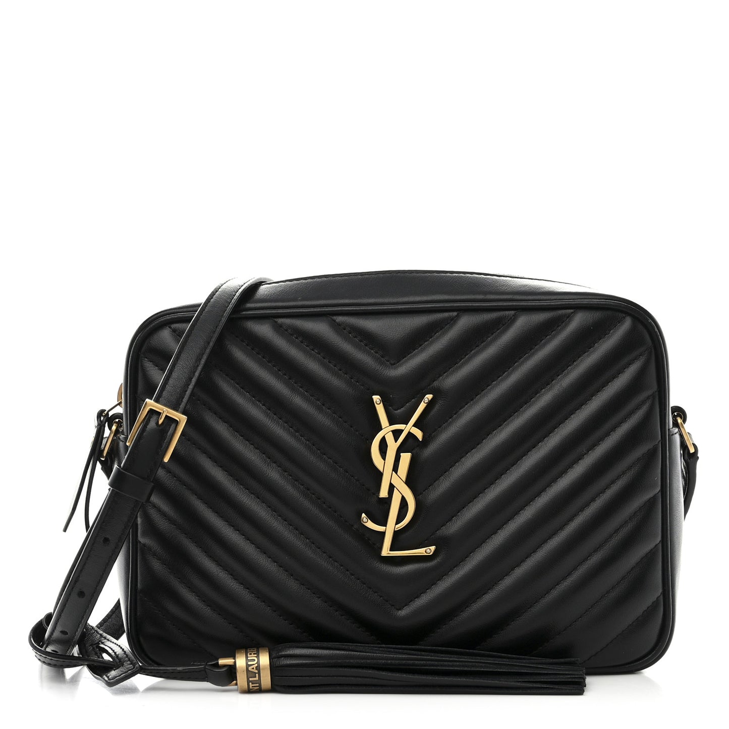 Calfskin Matelasse Monogram Lou Camera Bag Black