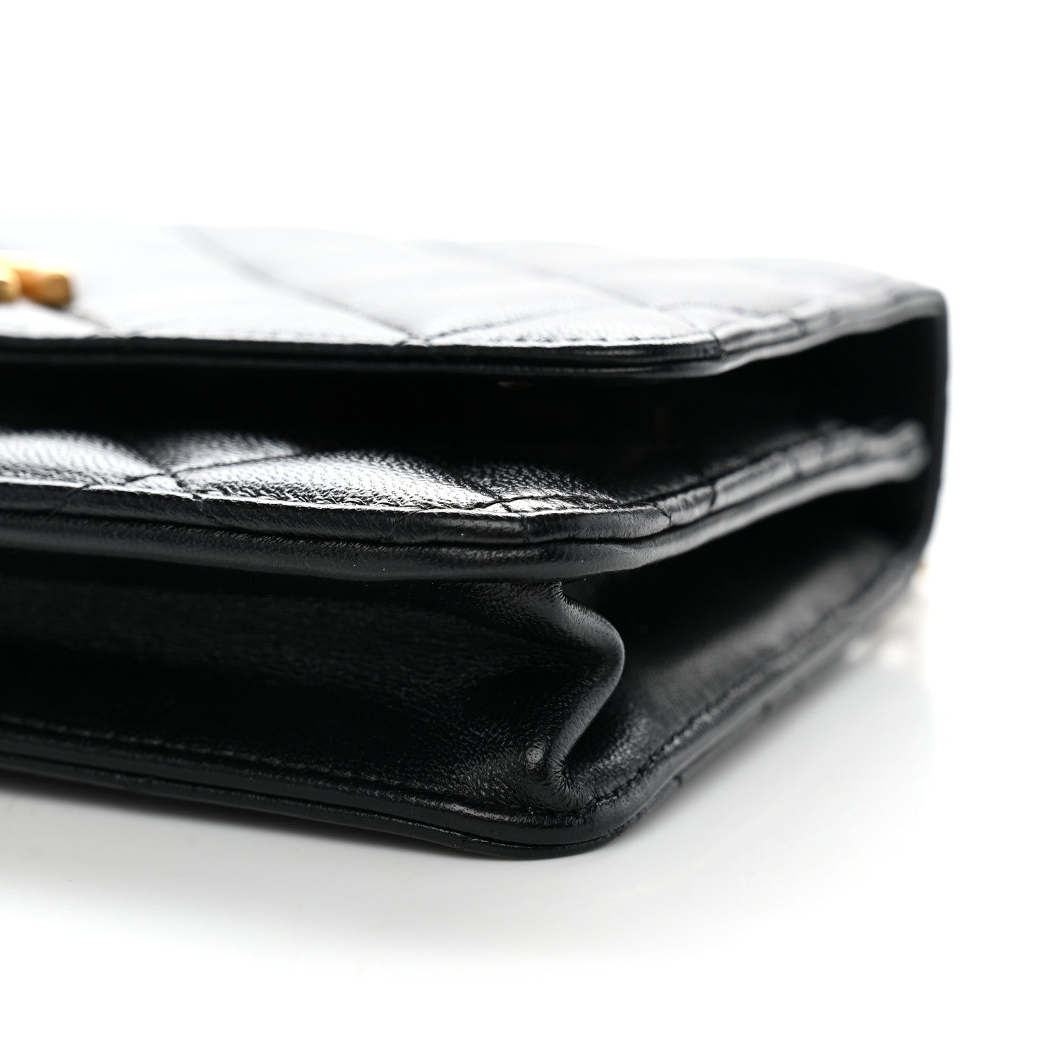 Chanel Lambskin Quilted Sweetheart Wallet On Chain WOC Black 12 of 14