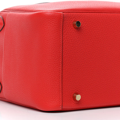 Hermes Taurillon Clemence Lindy 30 Rouge Tomate 8 of 9
