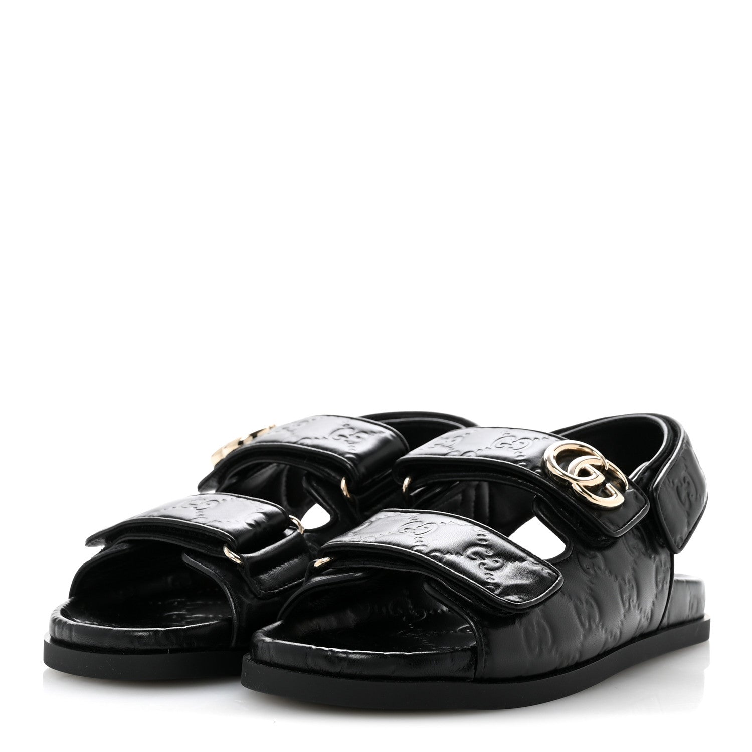 Gucci Guccissima GG Embossed Womens Sandals 36.5 Black 4 of 10