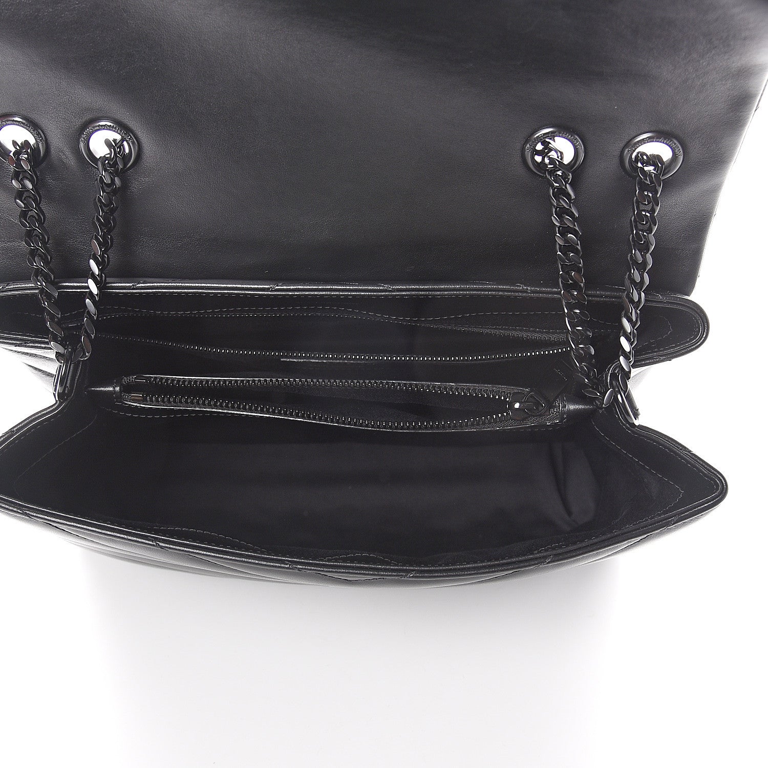 Saint Laurent Calfskin Y Quilted Monogram Medium Loulou Chain Satchel Black 4 of 8