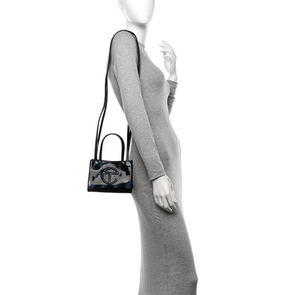 Telfar Patent Vegan Leather Small Shopping Bag Black Rainbow 2 of 10