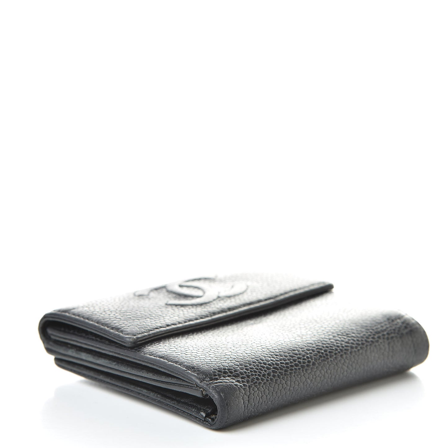 Caviar Timeless CC Compact French Wallet Black