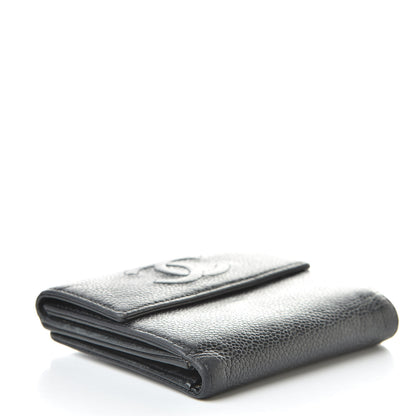 Chanel Caviar Timeless CC Compact French Wallet Black 4 of 14
